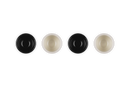 Footless Egg Cups Set of 4 - Satin Black/Brioche