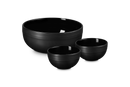 Serenity Set of 3 Stoneware Serving Bowls - Satin Black