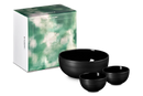 Serenity Set of 3 Stoneware Serving Bowls - Satin Black