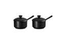 Serenity Set of 2 Condiment Pots with Spoon - Satin Black