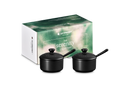 Serenity Set of 2 Condiment Pots with Spoon - Satin Black