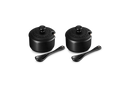 Serenity Set of 2 Condiment Pots with Spoon - Satin Black