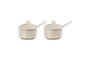 Serenity Set of 2 Condiment Pots with Spoon - Brioche