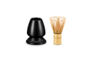 Matcha Whisk & Stoneware Stand - Satin Black