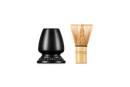 Matcha Whisk & Stoneware Stand - Satin Black