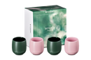 Serenity Stoneware Set of 4 Tumblers - Sugar Pink/Forêt