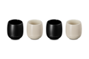 Serenity Stoneware Set of 4 Tumblers - Satin Black & Brioche