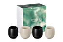 Serenity Stoneware Set of 4 Tumblers - Satin Black & Brioche