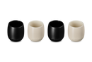 Serenity Stoneware Set of 4 Tumblers - Satin Black & Brioche
