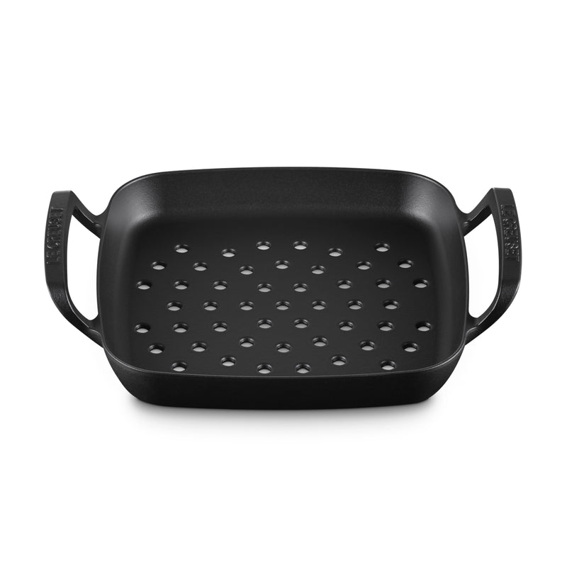 Cast Iron Outdoor Collection Square Grilling Basket 30cm Matte Black
