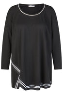Sweatshirt with Trim - Black