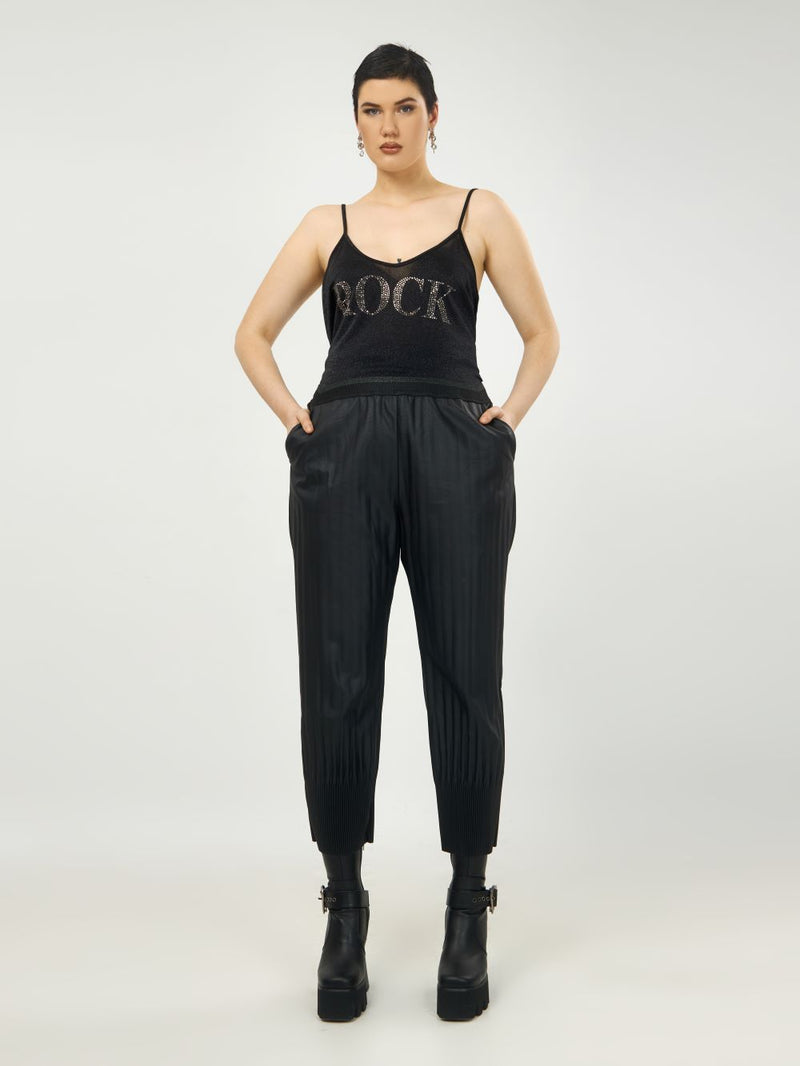 PLETHER TROUSERS - Black