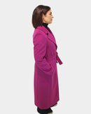 Full Length Belted Coat - Fuchsia