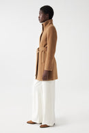 Belted Wool Coat - Brown