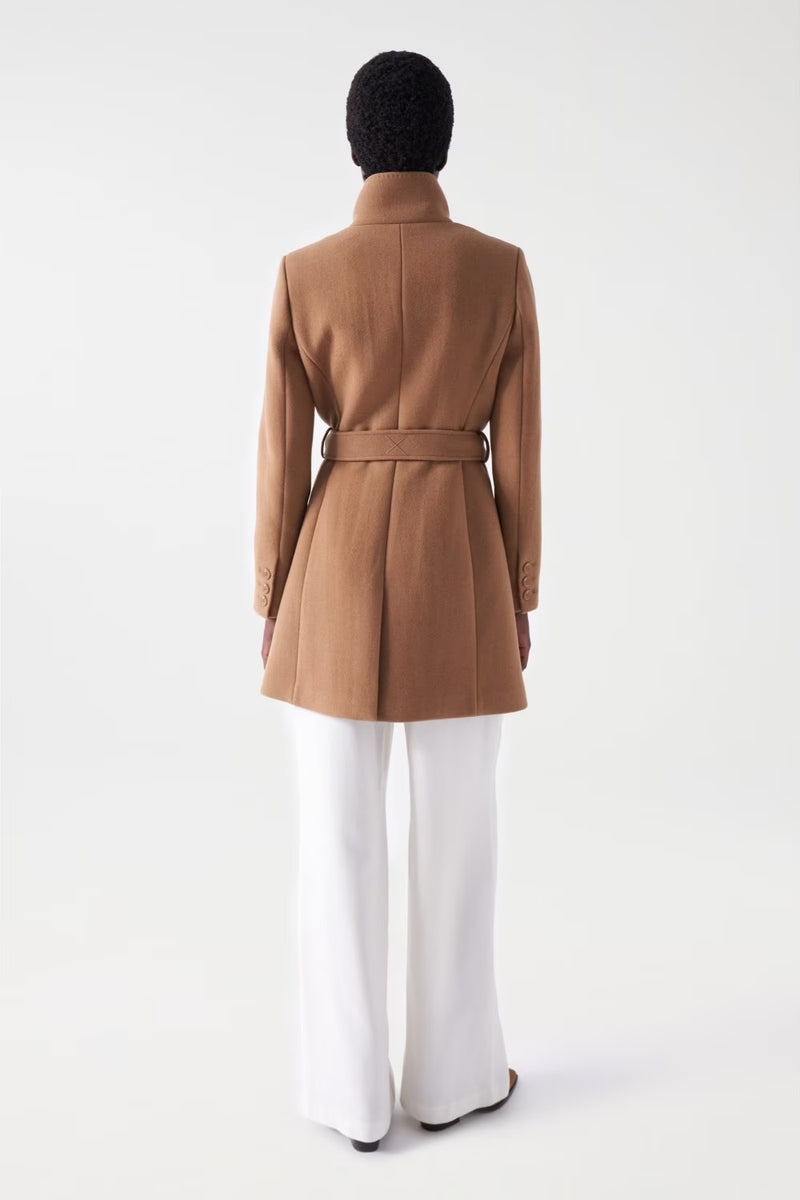 Belted Wool Coat - Brown