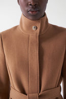 Belted Wool Coat - Brown