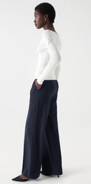 Rib V Neck Top - Pearl