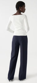 Rib V Neck Top - Pearl