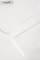 Rib V Neck Top - Pearl