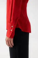 Satin Feel Slim Fit Shirt - Red