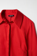 Satin Feel Slim Fit Shirt - Red