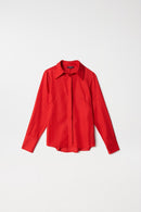 Satin Feel Slim Fit Shirt - Red