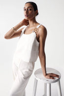 Ring Detail Top - White