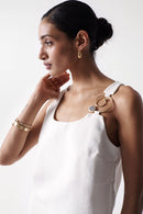 Ring Detail Top - White