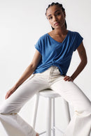 Ruffle Detail T-Shirt - Blue