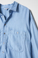 Loose Light Denim Shirt - Blue