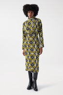 Floral Print Midi Dress - Black