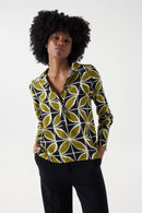 Floral Print Blouse - Green