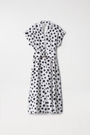 Polka Dot Midi Dress - Pearl