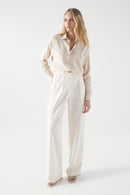 Light Denim Shirt - Beige