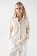 Light Denim Shirt - Beige