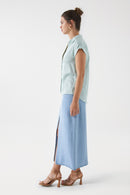 Plain Satin Feel Shirt - Green