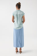 Plain Satin Feel Shirt - Green