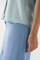 Plain Satin Feel Shirt - Green