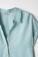 Plain Satin Feel Shirt - Green