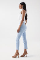 Faith Push In Cropped Jean - Blue