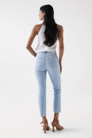 Faith Push In Cropped Jean - Blue