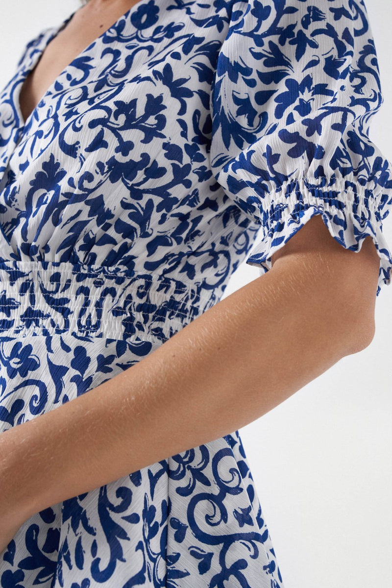 Print Short Dress - Pearl