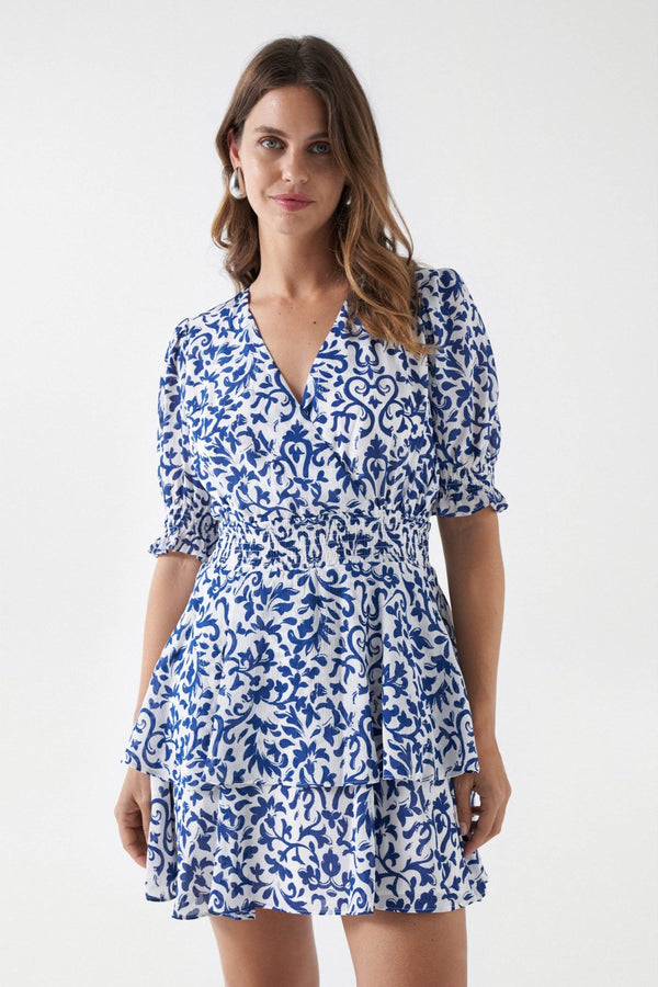 Print Short Dress - Pearl