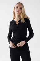 Metal Appliques Jumper - Black