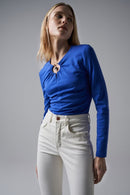 Metal Appliques Jumper - Blue