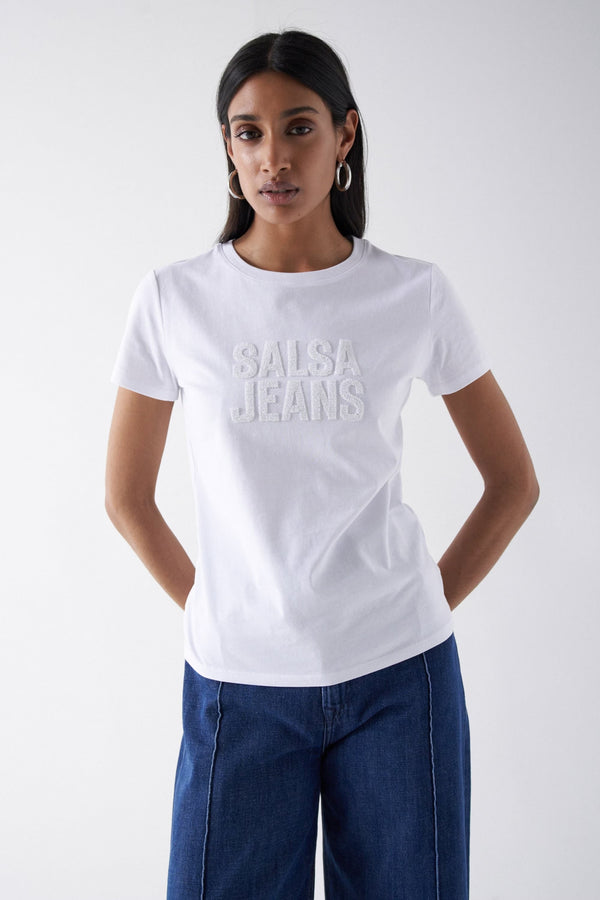 Beaded Branding T-Shirt - White