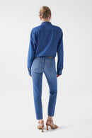 Crop Slim True Jeans - Blue
