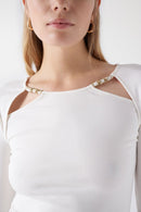 Chain Detail Top - White