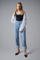 Turn Up True Straight Jean - Blue