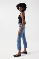 True Slim Ripped Crop Jean - Blue